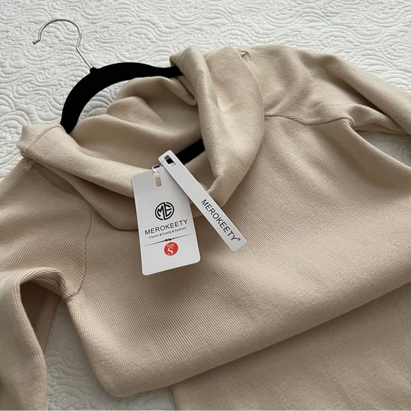 Merokeety Tan Sweater Dress Size Small - Picture 7 of 14